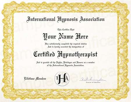 IHA Sample Certificate